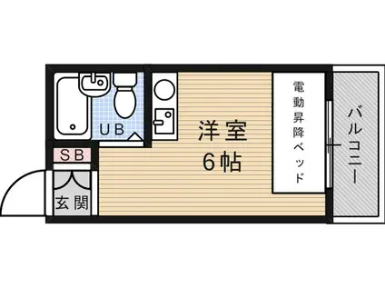 篠原ヒルズコート(ワンルーム/2階)の間取り写真