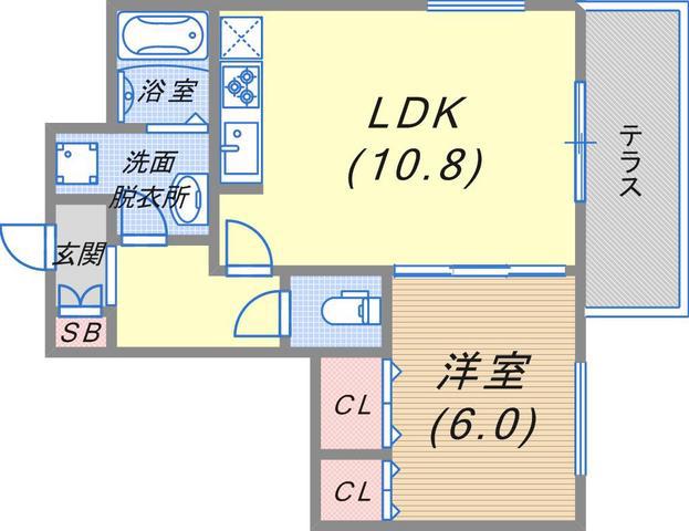 D-ROOM高羽(1LDK/1階)の間取り写真