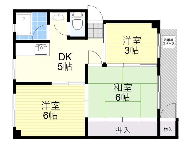 清水マンション(3DK/2階)の間取り写真