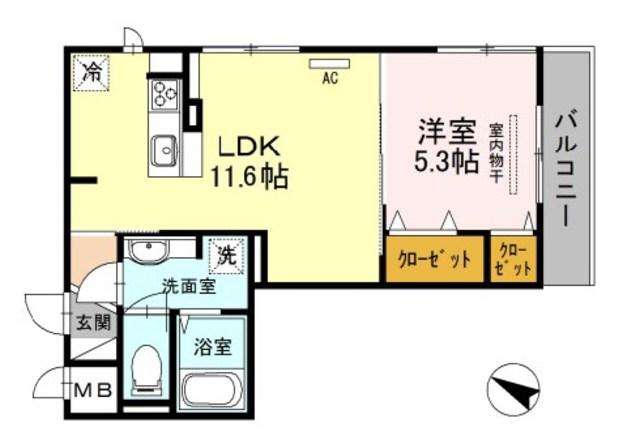 六甲コルン(1LDK/3階)の間取り写真