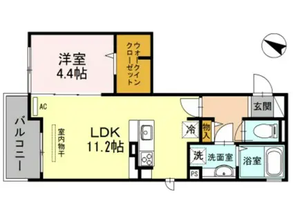 六甲コルン(1LDK/2階)の間取り写真