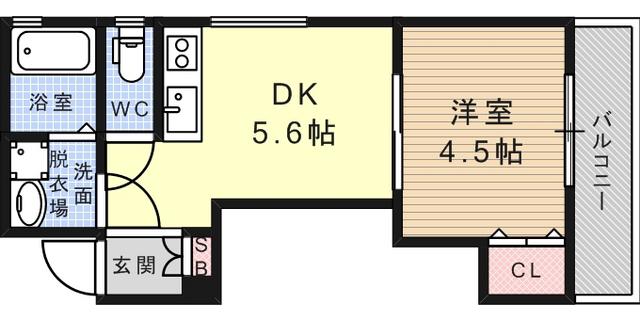 フロンティアスピリットⅡ(1DK/2階)の間取り写真