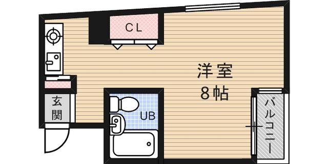 アクティ王子公園(ワンルーム/4階)の間取り写真