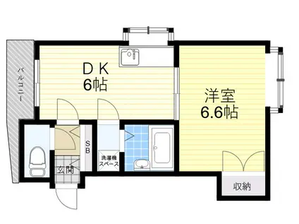 プリシード魚崎(1DK/3階)の間取り写真