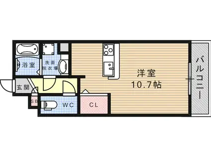 ボヌール本山中町(ワンルーム/3階)の間取り写真
