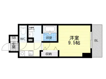 灘北レジデンス(1K/1階)の間取り写真