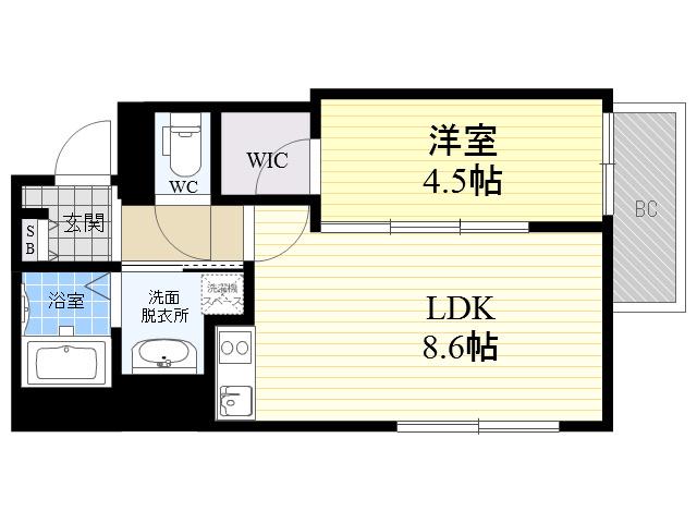 モレス・ヴィラ本山中町(1LDK/3階)の間取り写真
