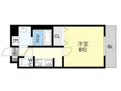 CLAIR摩耶(1K/1階)の間取り写真