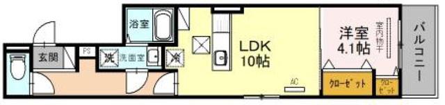 CUORE魚崎(1LDK/1階)の間取り写真