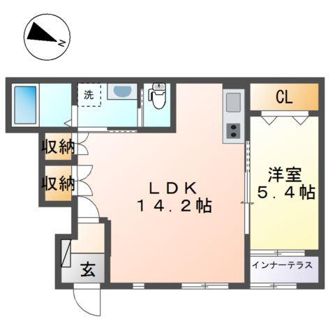 メゾンジョルジュ(1LDK/1階)の間取り写真