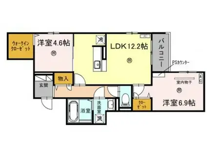 サンパティーク住吉(2LDK/2階)の間取り写真