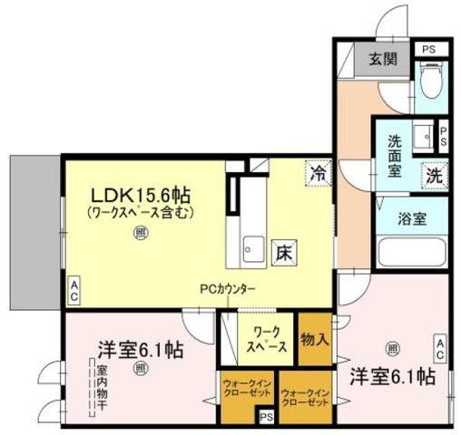 LA MAISON 高羽町(2LDK/1階)の間取り写真