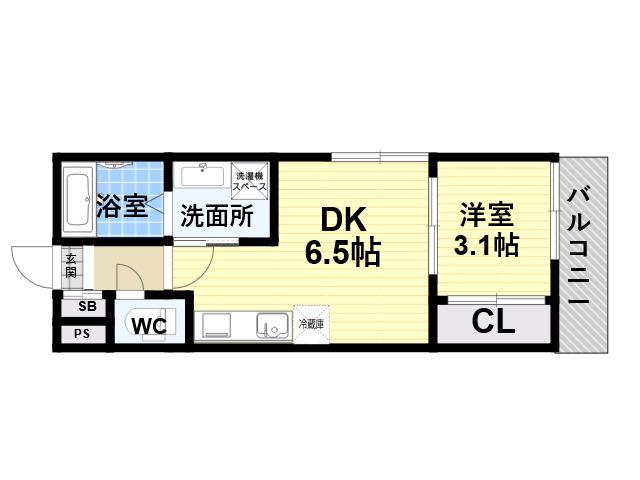 ハーモニーテラス青木3(1DK/3階)の間取り写真