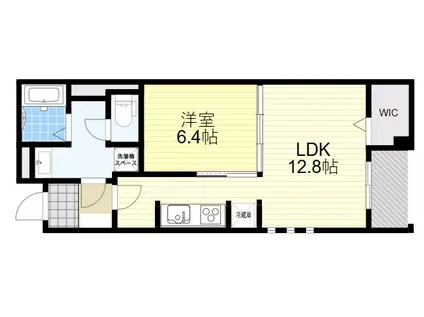 グランヴィル芦屋西(1LDK/1階)の間取り写真