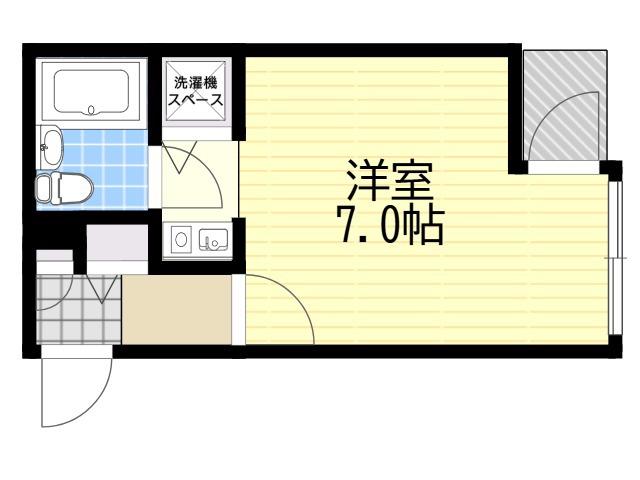 ベルズコート春日野道(ワンルーム/1階)の間取り写真