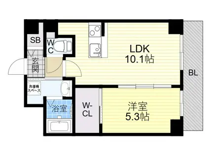 ファーストフィオーレ東灘(1LDK/4階)の間取り写真