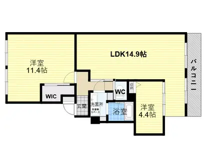 アプリーレ住吉本町(2LDK/3階)の間取り写真