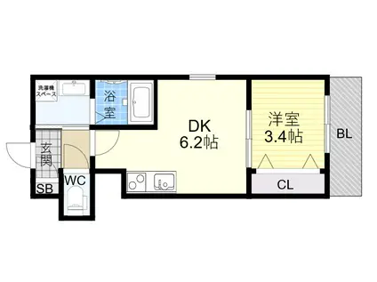 ココングランジュール芦屋西2(1DK/3階)の間取り写真