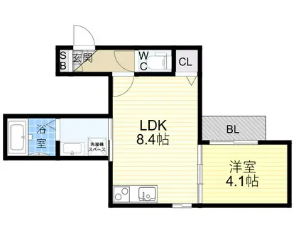 F ASECIA PHIX(1LDK/2階)の間取り写真