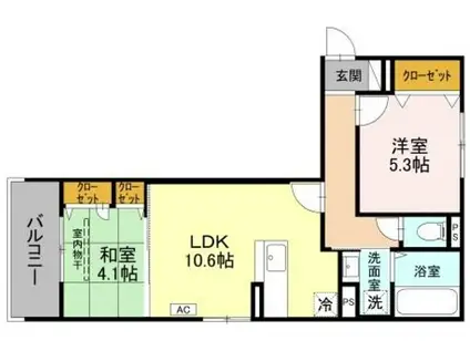 ヴェルデ天城(2LDK/2階)の間取り写真