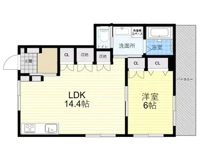 メゾンKNS(1LDK/1階)の間取り写真