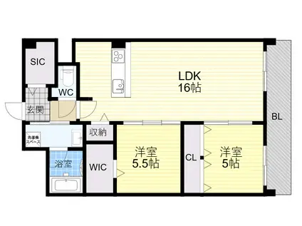 エクセルハイム東灘(2LDK/3階)の間取り写真