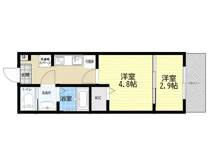 OCTA青木(1K/2階)の間取り写真