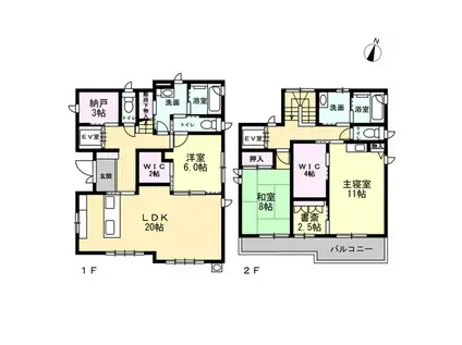 阪急神戸本線 六甲駅 徒歩6分 2階建 築13年(3SLDK)の間取り写真