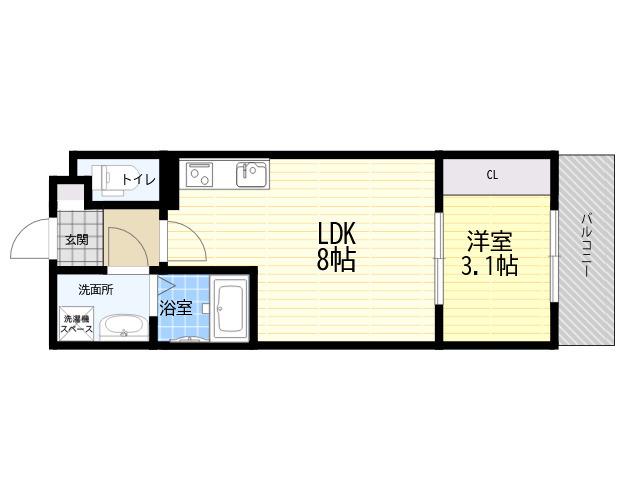 リブレメゾン住吉2(1LDK/1階)の間取り写真