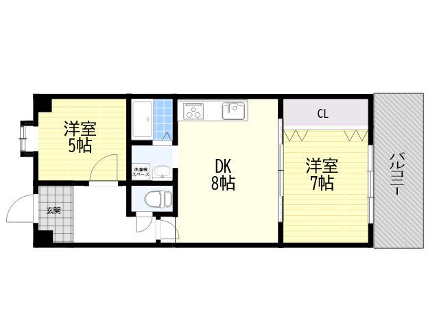 SPACE21OKAMOTO(2DK/1階)の間取り写真