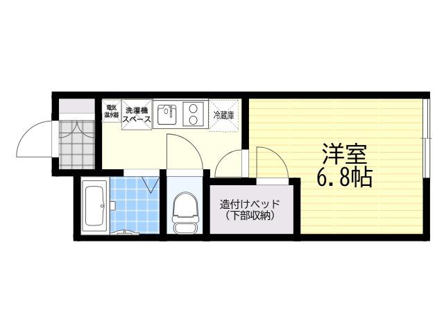 レオパレス王子(1K/1階)の間取り写真