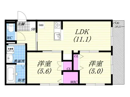 STELLITE(2LDK/2階)の間取り写真