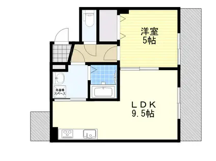 FKスズカビル(1DK/5階)の間取り写真