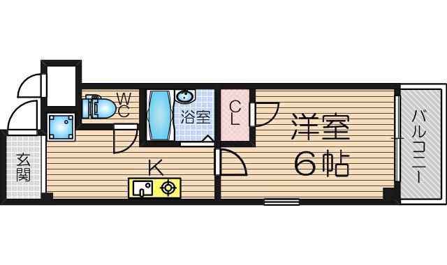 アール南森町(1K/3階)の間取り写真