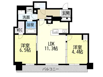 シエリアタワー大阪天満橋(2LDK/12階)の間取り写真