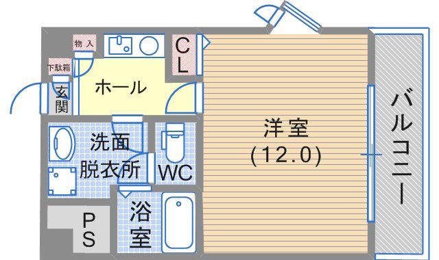みなみハイツ(1K/8階)の間取り写真