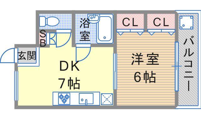 ラ・ルミエール藤井(1DK/4階)の間取り写真