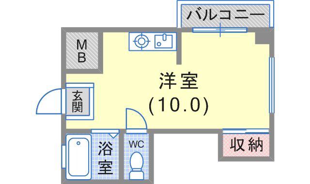 第一稲田ビル(ワンルーム/4階)の間取り写真