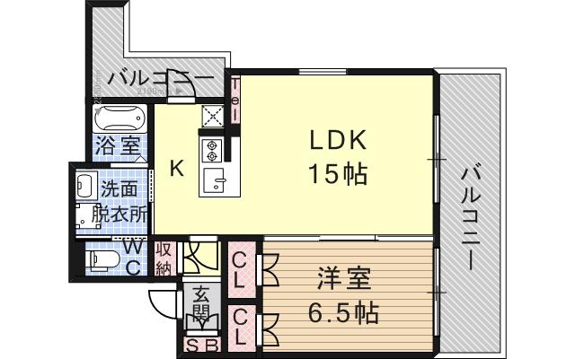 アルファレガロ神戸ウエスト(1LDK/4階)の間取り写真