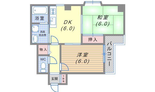 ハイツTS(2DK/3階)の間取り写真