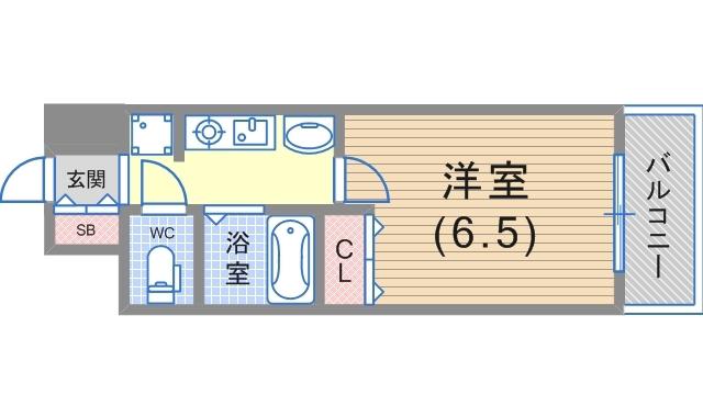 エステムコート神戸西Ⅲフロンタージュ(1K/10階)の間取り写真