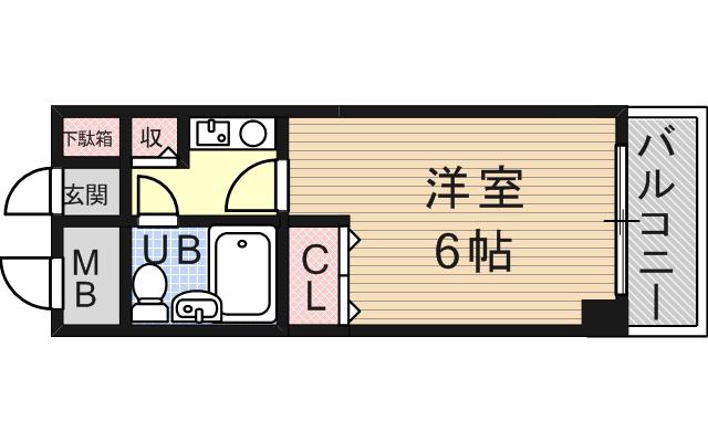 ステーションプラザ神戸西(1K/2階)の間取り写真