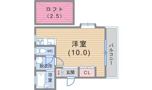 エトワール寺田(ワンルーム/4階)の間取り写真