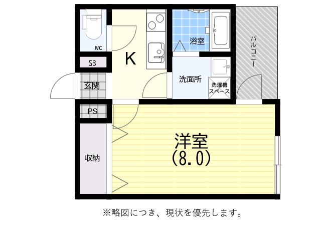 プラーフシックス(1K/1階)の間取り写真