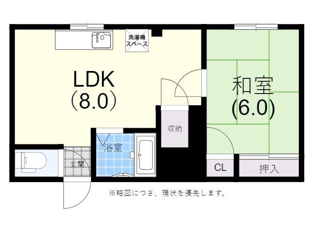 大塚コーポ(1LDK/1階)の間取り写真