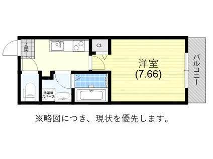 ラヴィベール兵庫(1K/2階)の間取り写真