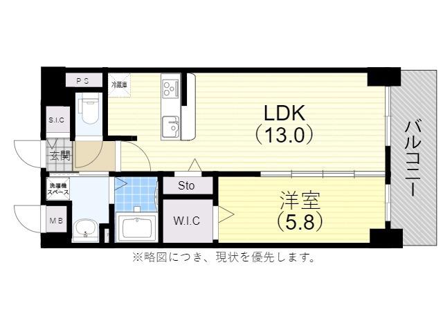 コーナーストーン(1LDK/3階)の間取り写真