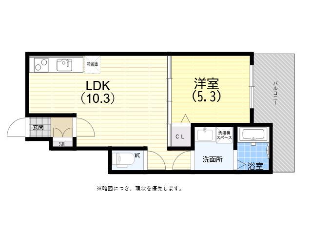 エクソニア住吉(1LDK/1階)の間取り写真