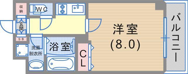 リアライズ神戸ウエスト(1K/4階)の間取り写真
