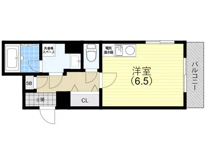 エクラシア新長田(ワンルーム/3階)の間取り写真
